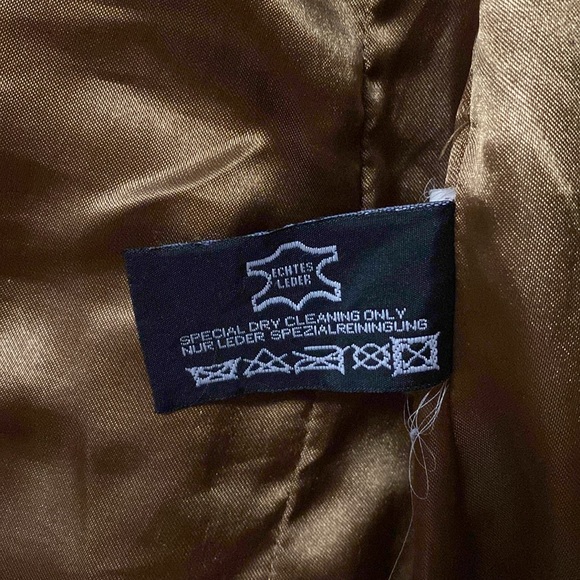 Tan leather blazer jacket bought in Paris size Small - Picture 3 of 8